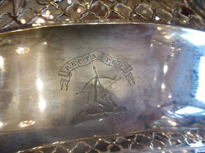 Lot 30 - A Portuguese Silver Swing Handled Cake Basket, maker's mark indistinct, Lisbon, circa 1800/20,...