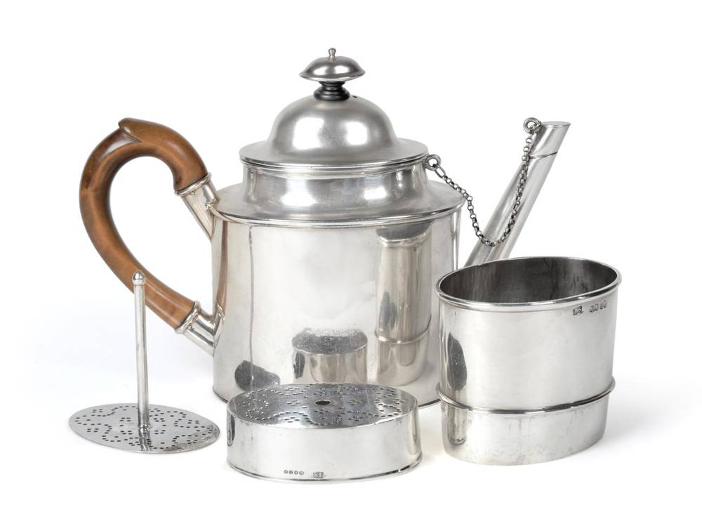 Lot 36 - An Unusual Early Victorian Silver Coffee Percolator or Cafetiere, maker's mark IS,...