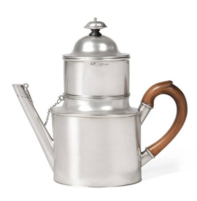 Lot 36 - An Unusual Early Victorian Silver Coffee Percolator or Cafetiere, maker's mark IS,...