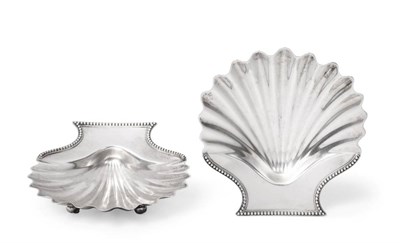Lot 38 - A Pair of George III Silver Butter Shells, William Plummer, London 1785, with bead border and...