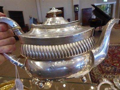 Lot 40 - A Matched George III/Victorian and Later Silver Five Piece Tea and Coffee Service, the teapot Peter