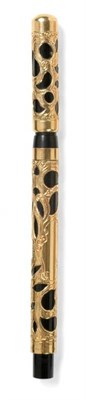 Lot 52 - A Mabie Todd & Co ''Swan'' Fountain Pen, circa 1910, with gilt filigree decoration, 13.5cm...