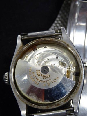 Lot 54 - A Stainless Steel Automatic Centre Seconds Wristwatch, signed Rolex, Oyster Perpetual,...