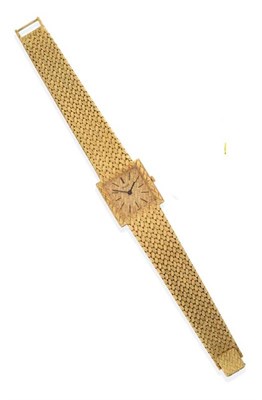 Lot 62 - ^ A Lady's 18ct Gold Wristwatch, signed Piaget, circa 1980, (calibre 9P), lever movement signed and