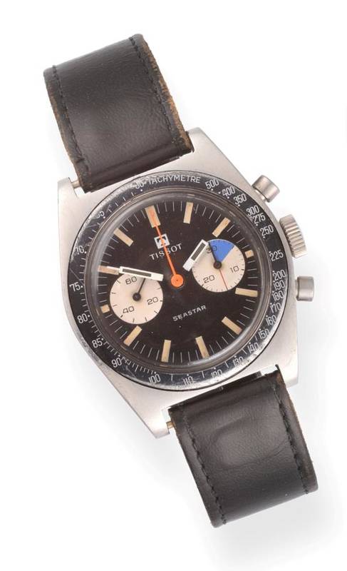 Lot 75 - A Stainless Steel Chronograph Wristwatch, signed Tissot, model: Seastar, ref: 40508, circa...