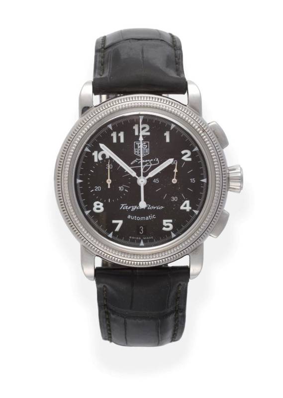 Lot 77 - A Limited Edition Stainless Steel Automatic Calendar Chronograph Wristwatch, signed Tag Heuer,...