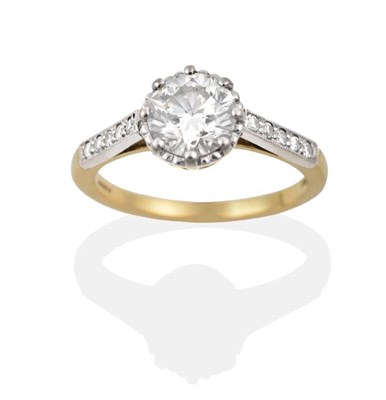 Lot 159 - An 18 Carat Gold Solitaire Diamond Ring, a round brilliant cut diamond in a claw setting, to...