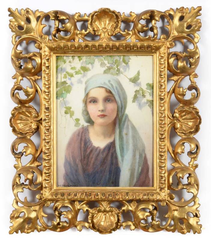 Lot 240 - ^ Henry Ryland (1856-1924) ''Innocence'' Signed, watercolour, 20cm by 15cm,   Exhibited: Royal...