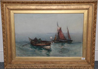 Lot 256 - Attributed to Frank Henry Mason (1875-1965) Scarborough cobles  Signed, watercolour, 50cm by...