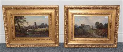 Lot 258 - ^ Walter Williams (1834-1906) Figures before an Abbey Signed, oil on canvas, together with...