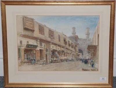 Lot 262 - ^ Albert Goodwin RWS (1845-1932) Moorish Bazaar Signed and dated (18)76, watercolour, 35.5cm by...