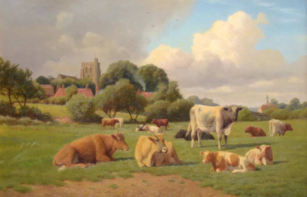 Lot 272 - William Sidney Cooper (1854-1927) ''Sunny Pastures, Herne'' Signed and dated 1926, oil on...