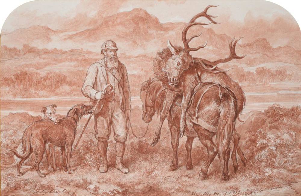 Lot 285 - Gourlay Steell (1819-1894) ''The Big Deer of 1821, Killed by Lord Tweedmouth''  Signed and...