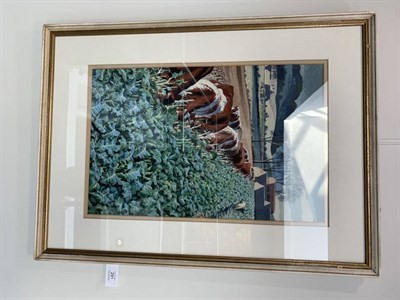 Lot 291 - ^ Charles Frederick Tunnicliffe RA, RE, ARCA (1901-1979) Cows feeding beside a field of kale...