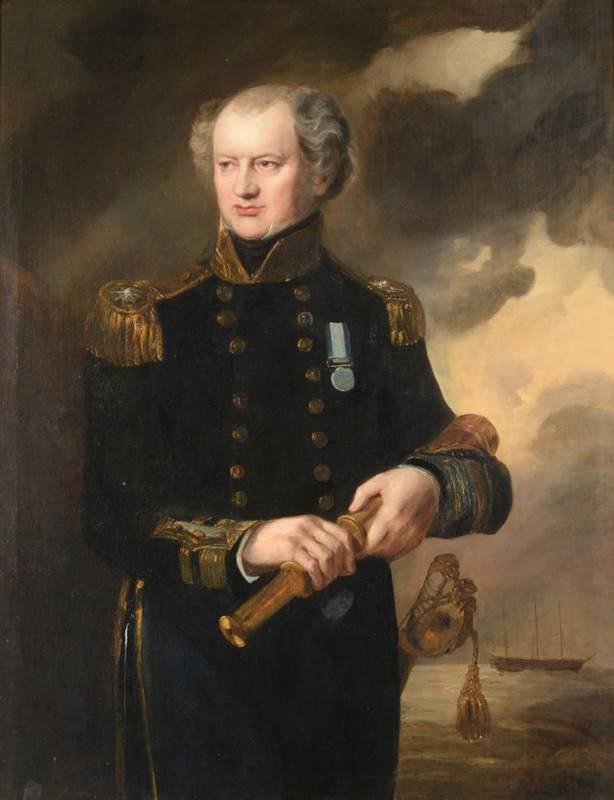 Lot 319 - Manner of Thomas Hudson (1701-1779) Portrait of Admiral Edward Hawker Oil on canvas, 112cm by 84cm