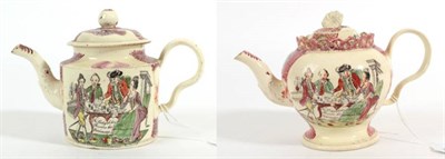 Lot 518 - A William Greatbach Creamware Teapot and Cover, circa 1770, of baluster form with pierced...