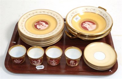 Lot 550 - A Bing & Grondahl Porcelain Dessert Service, circa 1880, painted in red monochrome with...