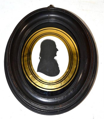 Lot 577 - John Miers (c.1758-1821): Miniature Silhouette Bust Portrait of R Brodbelt, wearing a frilled...