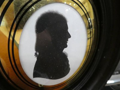 Lot 577 - John Miers (c.1758-1821): Miniature Silhouette Bust Portrait of R Brodbelt, wearing a frilled...