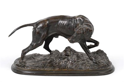 Lot 610 - Pierre-Jules Mêne (French, 1810-1879): A Bronze Figure of a Pointer, looking backwards on a...
