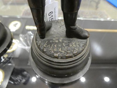 Lot 615 - Lalouette: A Pair of Bronze Figures of Jockeys, before and after the race, on mound bases and...
