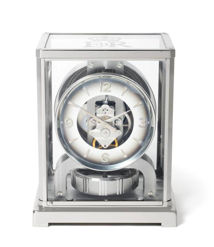 Lot 629 - A Limited Edition Rhodium Plated Atmos Clock to Mark and Celebrate Her Majesty Queen Elizabeth...