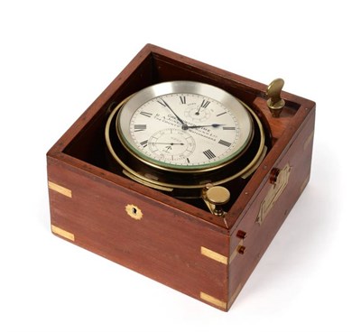 Lot 636 - A Mahogany Eight Day Marine Chronometer, by Victor Kullberg, numbered 9282, supplied to the British