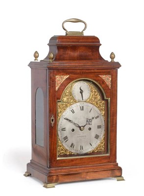 Lot 637 - A George III Mahogany Striking Table Clock, signed Henry Nichols, London, circa 1780, inverted bell