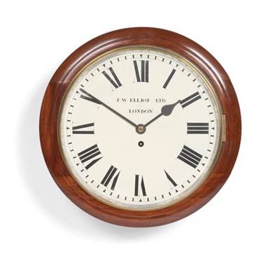Lot 638 - A Mahogany Wall Timepiece, signed F.W Elliot Ltd, London, 1937, side and bottom doors, case...