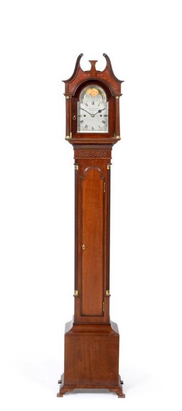 Lot 639 - A Small Mahogany Longcase Clock, signed Hamilton & Inches, Edinburgh, circa 1900, swan neck...