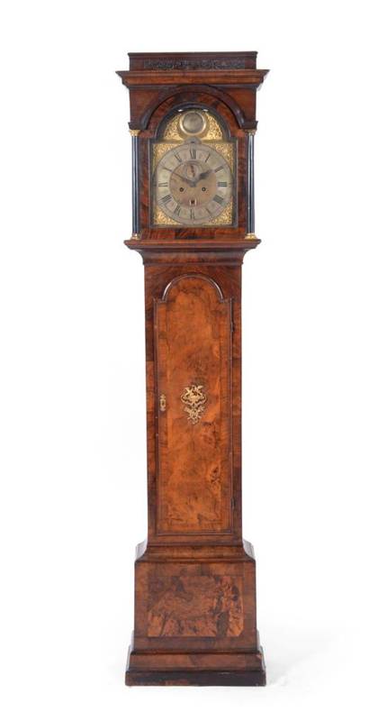 Lot 643 - A Walnut Eight Day Longcase Clock, signed Stephen Tracy, London, circa 1720, flat top pediment,...