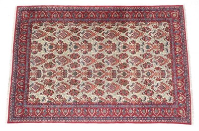 Lot 648 - ^ Nejafabad Isfahan Carpet Central Iran, circa 1930 The ivory field of serrated leaves and...