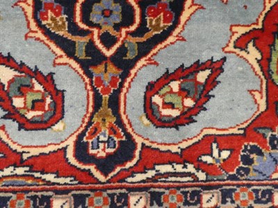 Lot 666 - Good Pair of Kashan Rugs Central Iran, circa 1930 Each with a duck egg blue field centred by a...