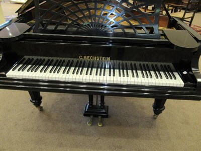 Lot 737 - C Bechstein: A 6'8'' Ebonised Grand Piano, model no.41198, cira 1896, on turned and tapering...