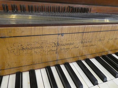 Lot 739 - A George III Mahogany Square Piano, by Broadwood, London 1790, the case with ebony and boxwood...