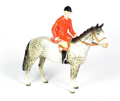 Lot 139 - Beswick Huntsman, Style Two: Standing, model No. 1501, Rocking horse grey gloss (a.f.)