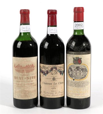 Lot 2002 - Chateau Rauzan Segla 1962 Margaux 1 bottle in, Chateau Beausite 1964 Saint Estephe 1 bottle...