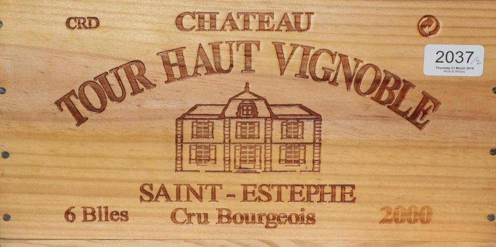 Lot 2037 - Chateau Tour Haut Vignoble 2000 Saint Estephe 6 bottles, Chateau Grangeneuve 1983 Montagne...