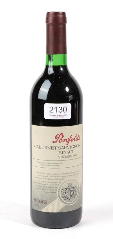 Lot 2130 - Penfolds Bin 707 1998 1 bottle, A star. 96 Points/Drink 2012-2030 - Campbell Mattinson, The...