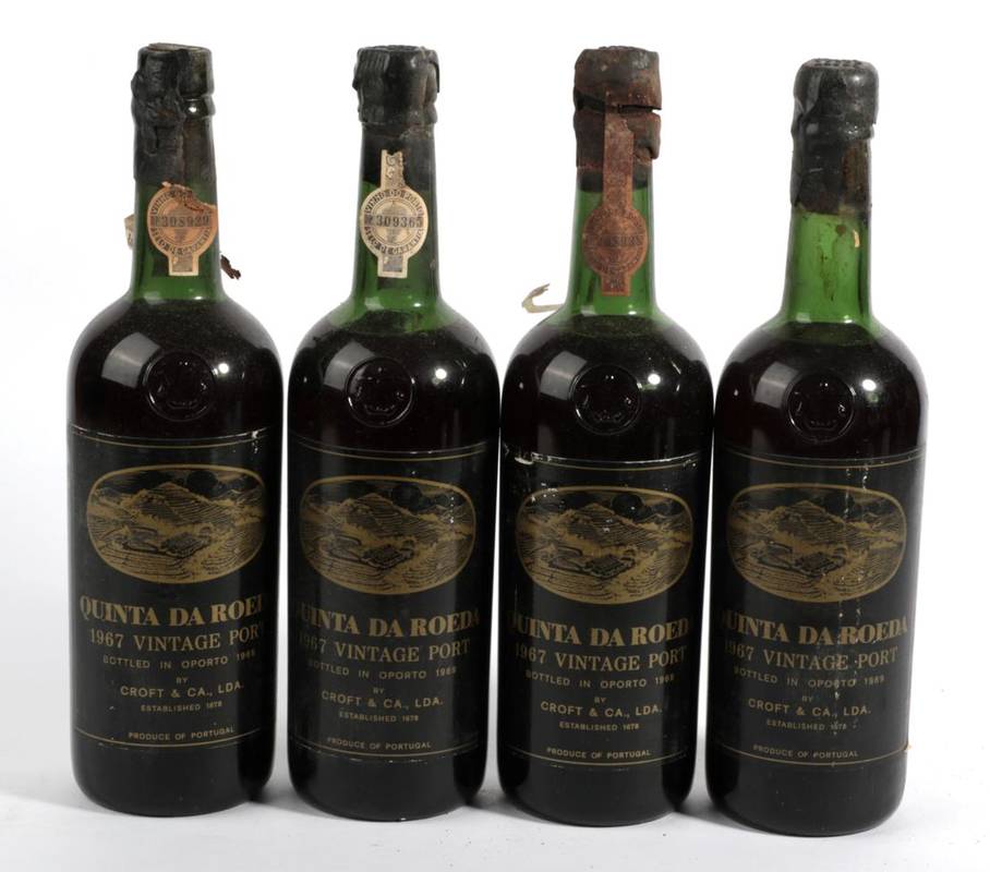 Lot 2151 - Quinta Da Roeda Vintage Port 1967 4 bottles, all vts/bn chipping to wax capsules
