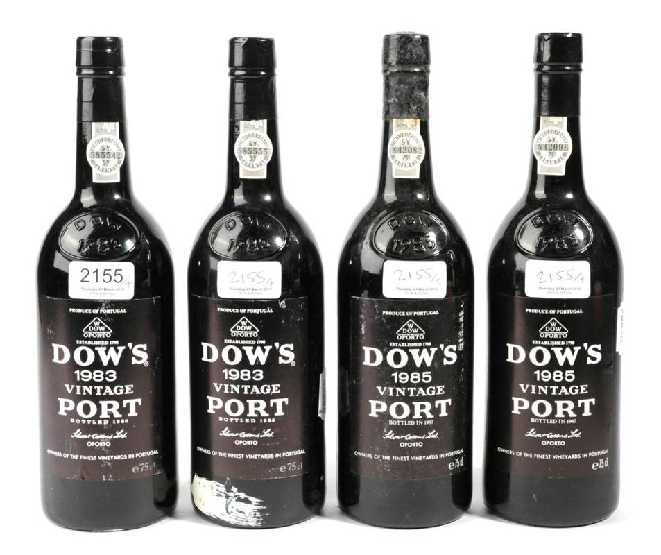 Lot 2155 - Dows 1983 Vintage Port 2 bottles, Dow's 1985 Vintage Port 2 bottles (4 bottles in total)