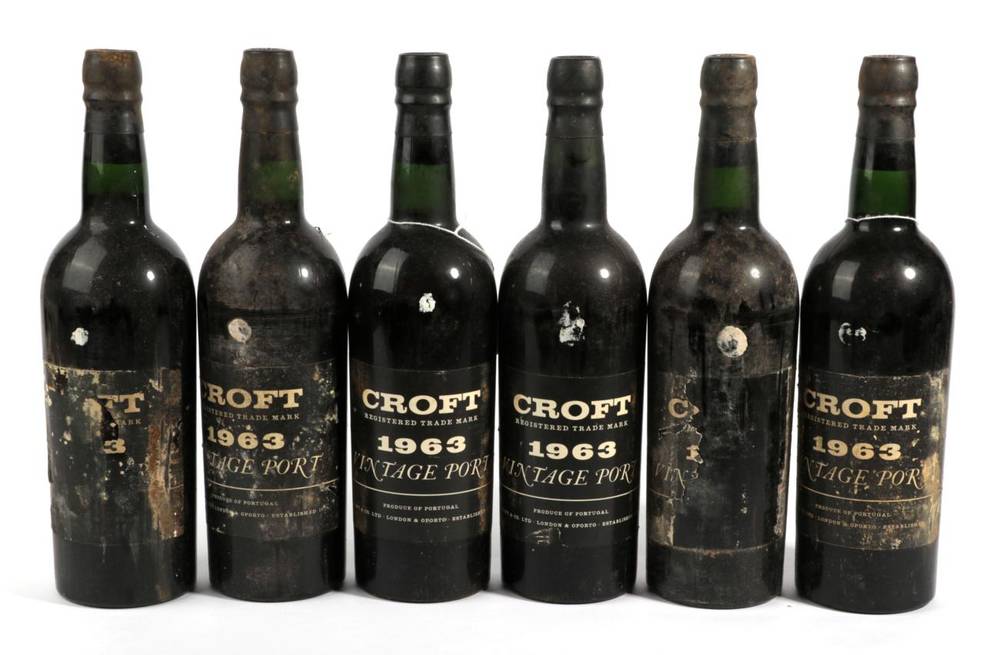 Lot 2157 - Croft Vintage Port 1963 6 bottles (excellent levels, two poor labels) 19/20 Jancis Robinson