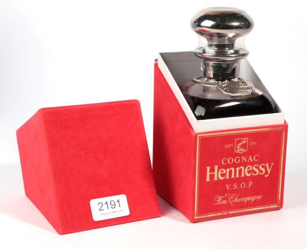 Lot 2191 - Hennessy VSOP Silver Top Decanter Boxed