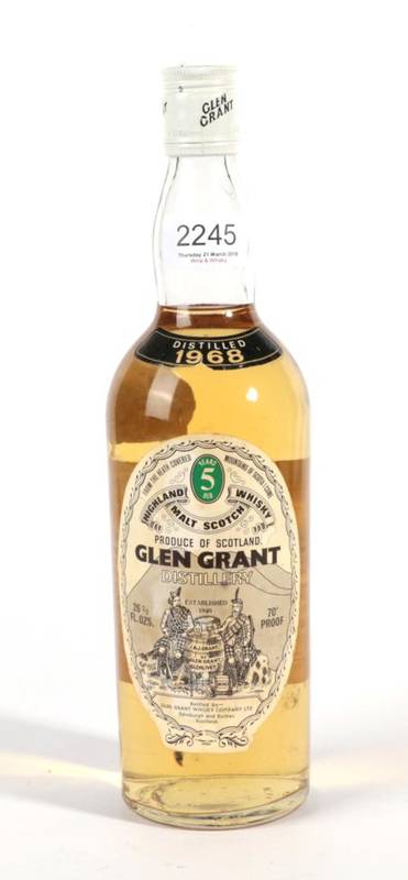 Lot 2245 - Glen Grant 5 year old Highland Malt Whisky distilled 1968 70% proof