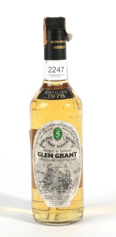 Lot 2247 - Glen Grant 5 year old Single Malt Whisky distilled1978 1 bottle