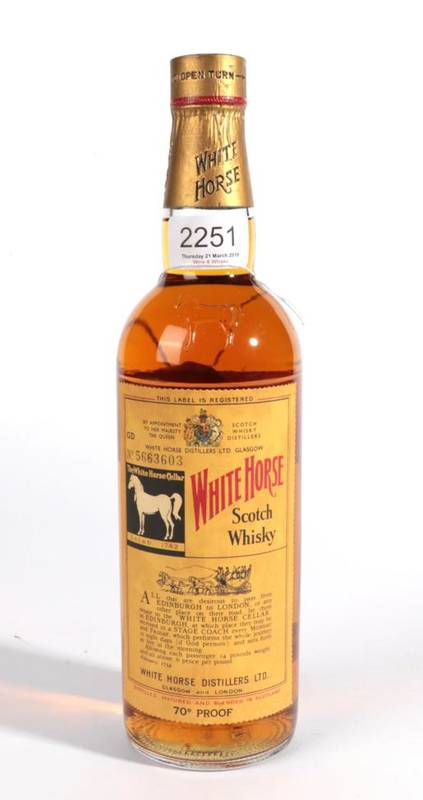 Lot 2251 - White Horse Whisky old bottling No.5663603 (probably late '50's) 1 bottle