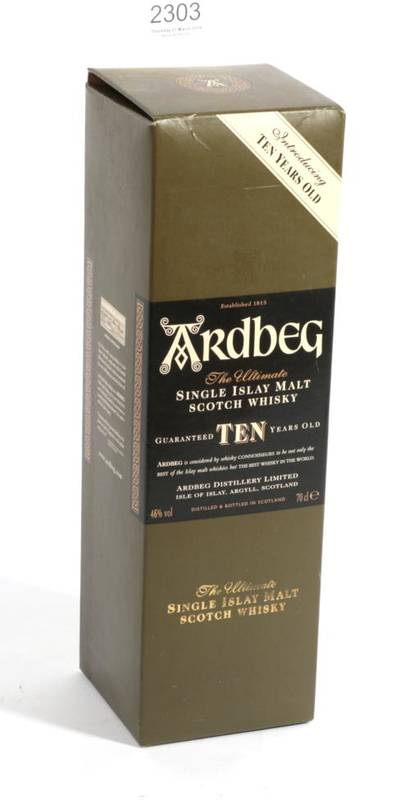 Lot 2303 - Ardbeg 10 years old 46% non chill filtered 1 bottle