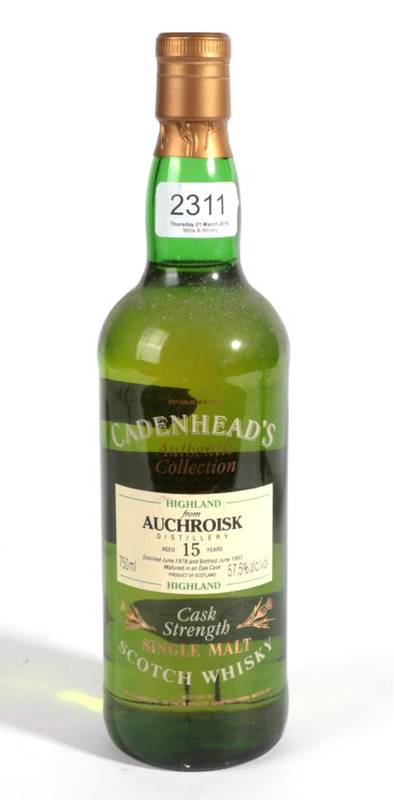 Lot 2311 - Auchroisk 15 year old 57.5% distilled June 1978 1 bottle