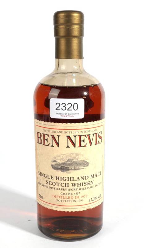 Lot 2320 - Ben Nevis 26 year old 52.2% distilled 1970 1 bottle