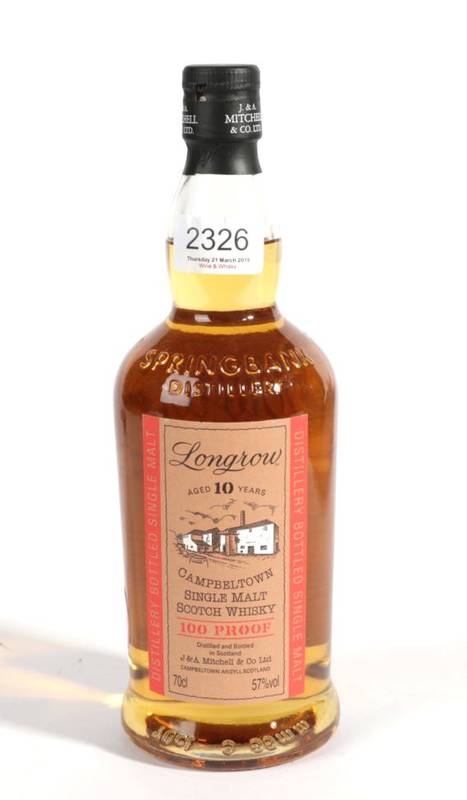 Lot 2326 - Longrow aged 10 years 100 proof 57% 1 bottle